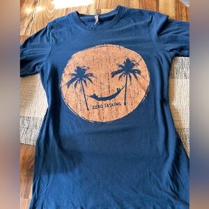 Zero Tasking Navy Tee with Orange Palm Graphic